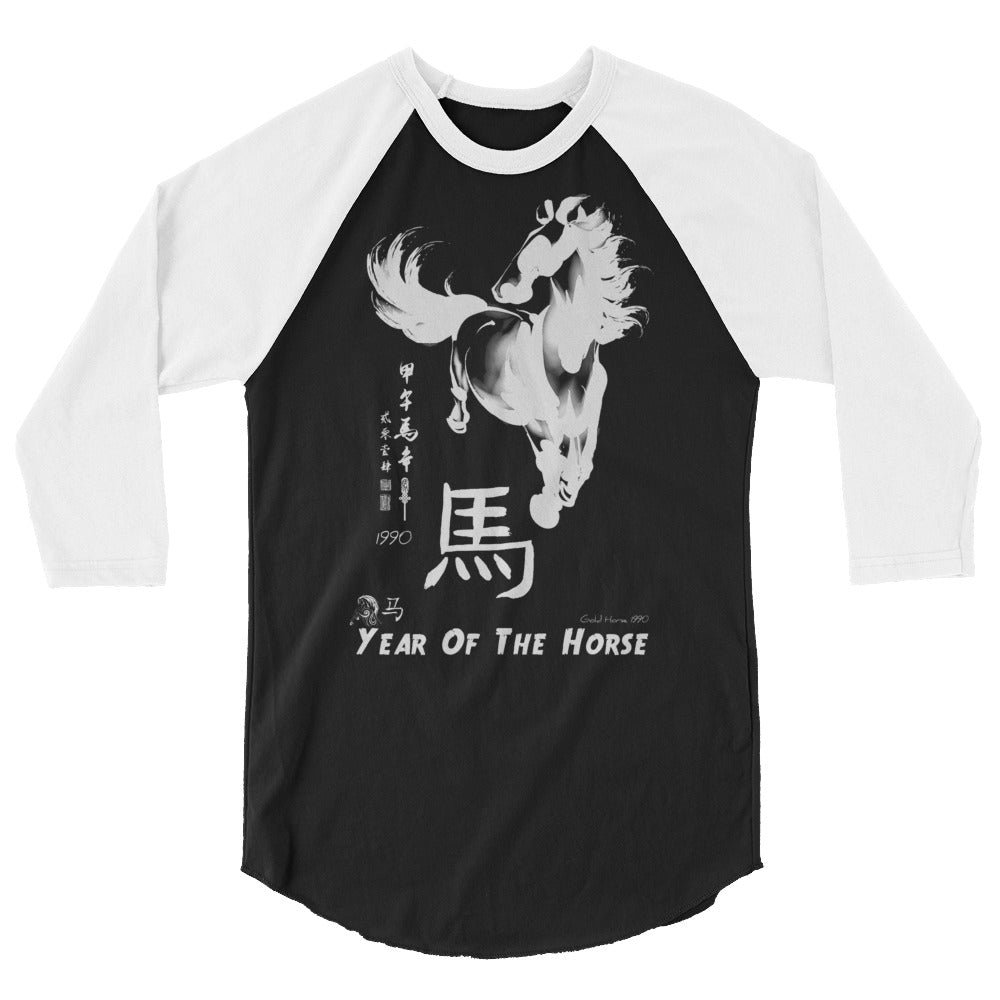 Year Of The Horse 3/4 sleeve raglan shirt